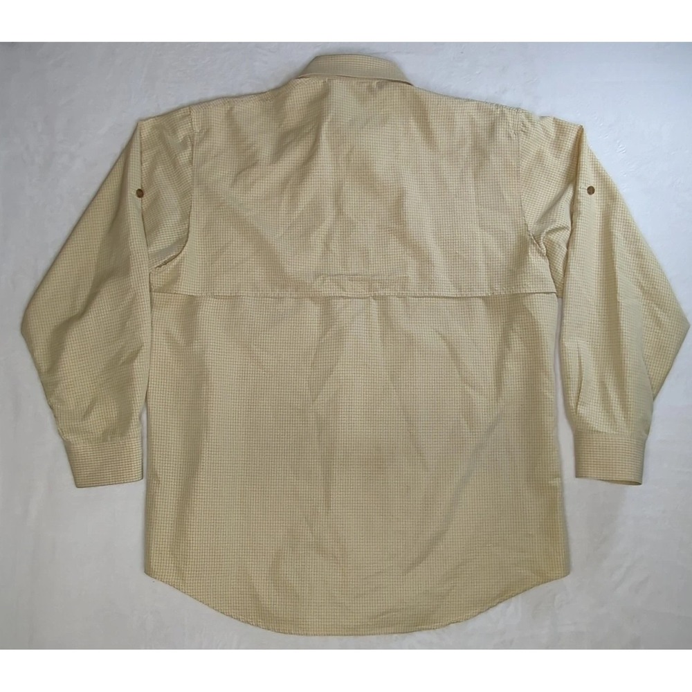 John Rich Bros Woolrich Mens Yellow Checkered Vented Hiking Fishing Shirt Size L - Picture 9 of 15